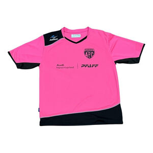 Aurora AFC Shirt Mens XS Pink Black Avanti Soccer Jersey Audi Pfaff 15 Logo